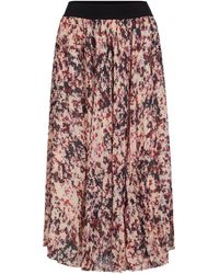 BOSS - Floral-Print Pleated Midi Skirt - Lyst