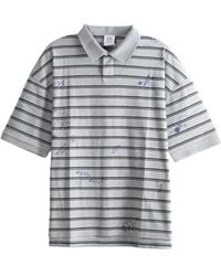 Vetements - Striped Scribble-Print Polo Shirt - Lyst