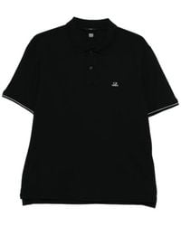 C.P. Company - Logo Embroidered Short Sleeved Polo Shirt - Lyst