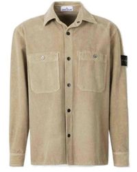Stone Island - Compass Patch Buttoned Shirt Jacket - Lyst
