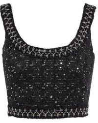 Giambattista Valli - Embellished Tweed Crop Top - Lyst