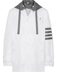 Thom Browne - Detachable Hooded Four-Stripe Casual Jacket - Lyst