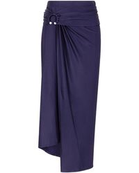 Rabanne - Rabanne Midi Piercing Jersey Skirt - Lyst