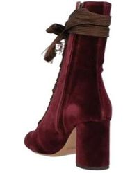 Chloé - Velvet High-Heel Ankle Boots - Lyst