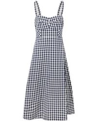 Veronica Beard - Checked Stretch-Cotton Cloqué Midi Dress - Lyst