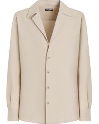 Dolce & Gabbana - Long-Sleeved V-Neck Shirt - Lyst