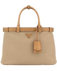 Prada - Logo-Plaque Medium Top Handle Bag - Lyst