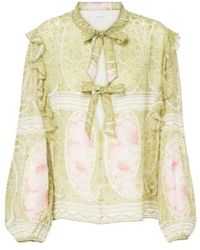 Giambattista Valli - Printed Silk Georgette Blouse - Lyst