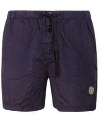 Stone Island - Logo Patch Drawstring Swim Shorts - Lyst
