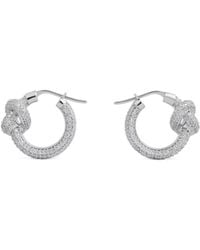 Celine - Knot Sparkle Hoops - Lyst