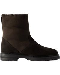 Manolo Blahnik - Shearling-Lined Suede Ankle Boots - Lyst