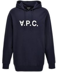 A.P.C. - Logo Printed Drawstring Hoodie - Lyst
