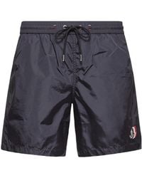 Moncler - Logo Patch Drawstring Swim Shorts - Lyst