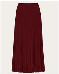 Valentino - Pleated Midi Skirt - Lyst