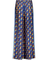 CASABLANCA - L'Arche De Nuit Printed Wide Leg Trousers - Lyst