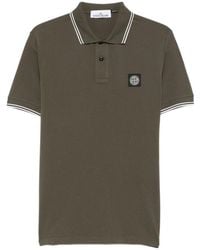 Stone Island - Logo Patch Buttoned Polo Shirt - Lyst