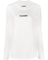 Jil Sander - Logo Printed Crewneck Sweatshirt - Lyst