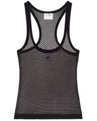 Courreges - Cotton Mesh Scoop Neck Tank Top - Lyst