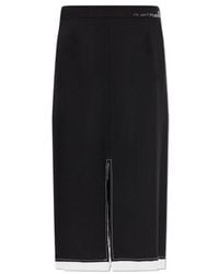Marni - Logo Detailed Front-Slit Midi Skirt - Lyst