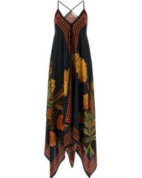 Blumarine - Long Prined Twill Dress - Lyst