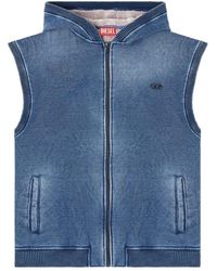 DIESEL - S-Hakel Logo-Detail Zip-Up Hoodie - Lyst