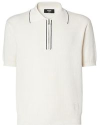 Fendi - Zip-Up Ff-Motif Polo Shirt - Lyst
