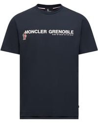 Moncler - Grenoble Logo Embroidered Crewneck T-Shirt - Lyst