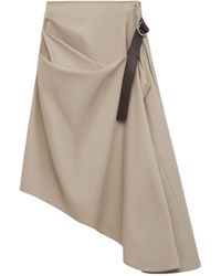 Loewe - Cotton And Silk Belted Skirt - Lyst