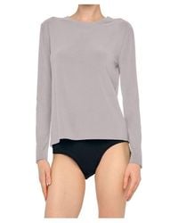 Norma Kamali - Cropped Long Sleeve T - Lyst