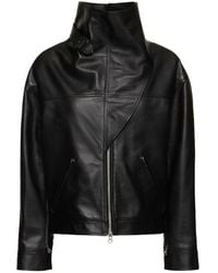 Courreges - Long-Sleeved Leather Jacket - Lyst
