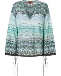 Missoni - Chevron Lamé Viscose Blouse With Sequins - Lyst