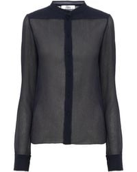 Chloé - Chloé Slim-Fit Collarless Blouse - Lyst