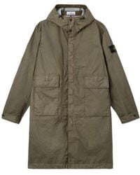Stone Island - Hooded Parka Coat - Lyst