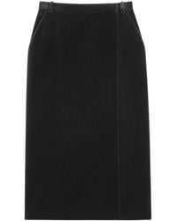 Saint Laurent - Midi Wrap Skirt - Lyst