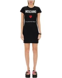 Moschino - Logo T-Shirt Style Dress - Lyst