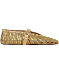 Alaïa - Alaïa Laminated Fishnet Ballet Flats - Lyst