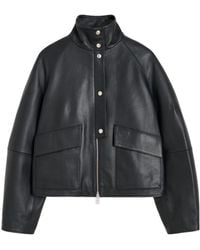 By Malene Birger - High Neck Leather Jacket - Lyst