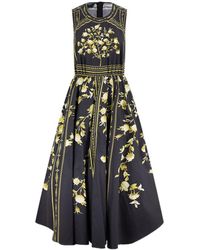 Giambattista Valli - Papier Peint Floral Sleeveless Poplin Midi Dress - Lyst