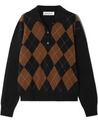 Rohe - Diamond Pattern Wool Polo Collar Sweater - Lyst