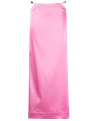 Ganni - Bead-Detailed Low-Rise Satin Maxi Skirt - Lyst