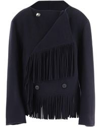 Carven - Fringed Double-Breasted Jacket - Lyst