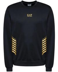 EA7 - Round-Necked Logo Sweater - Lyst