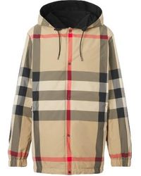 Burberry - Reversible Check Hooded Jacket - Lyst