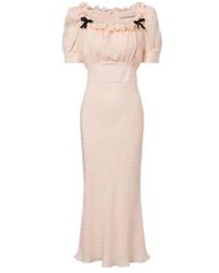 Alessandra Rich - Bow-Detail Ruffled Silk Jacquard Midi Dress - Lyst