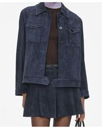 Self-Portrait - Flap-Pocket Suede Jacket - Lyst