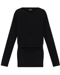 DSquared² - Slogan Printed Long-Sleeved Mini Dress - Lyst