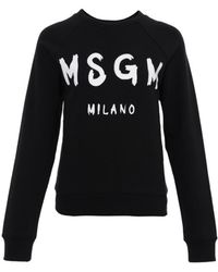 MSGM - Logo Printed Pattern Hoodie - Lyst