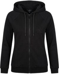 ARMANI EXCHANGE - Rhinestone-Embellished Zip-Up Hoodie - Lyst