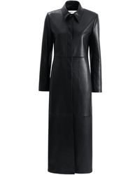 Nour Hammour - Gotham Sleek Leather Coat - Lyst