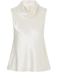 Leset - Barb Draped Satin Blouse - Lyst